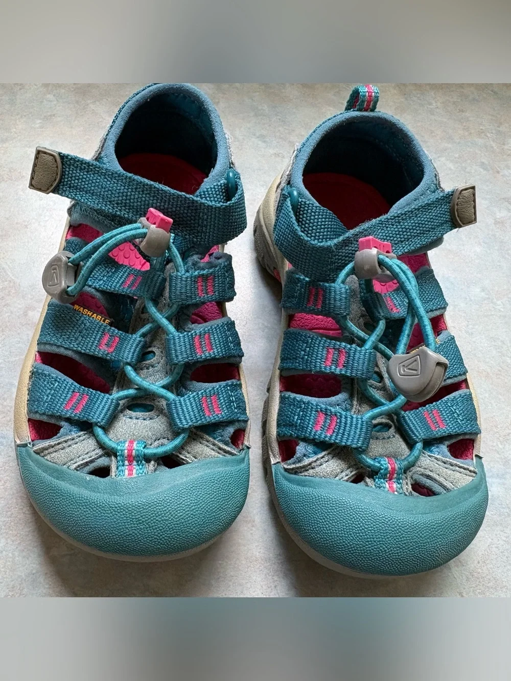 Keen Kids Teal and Pink Closed-Toe Water Sandals